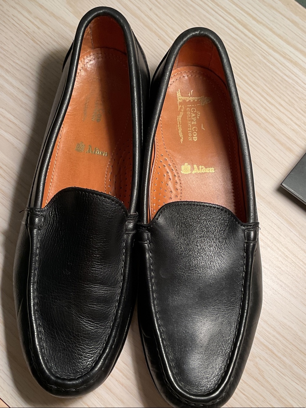 Alden Black Leather Venetian Loafers Size 9 1/2 D